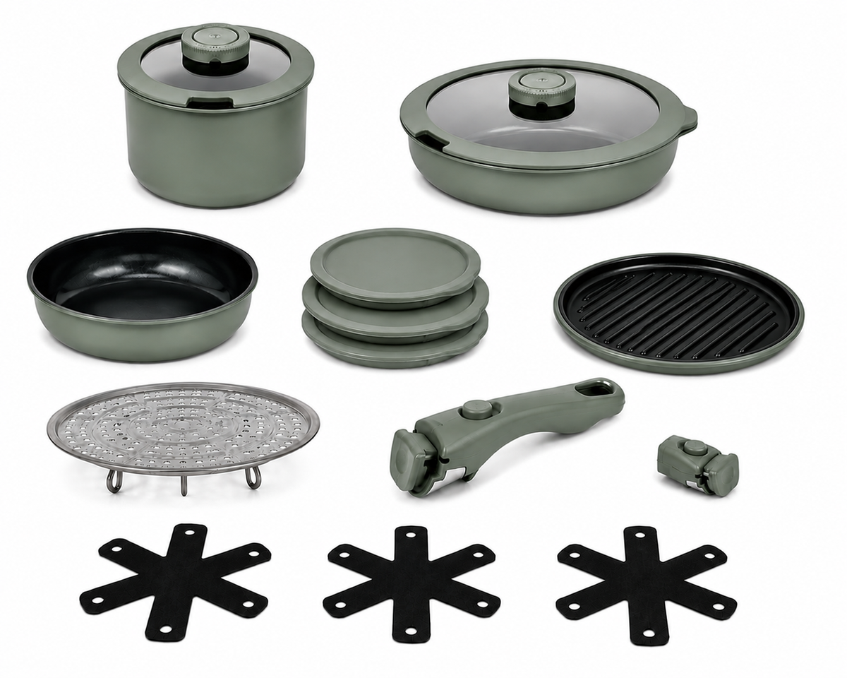 Frigidaire 15-Piece Pressed Aluminum Cookware Set