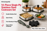 Frigidaire 14-Piece Single-Ply Stainless Steel Cookware Set