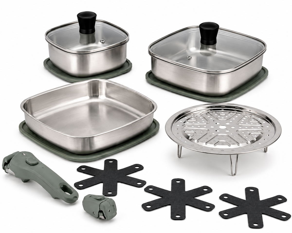 Frigidaire 14-Piece Single-Ply Stainless Steel Cookware Set