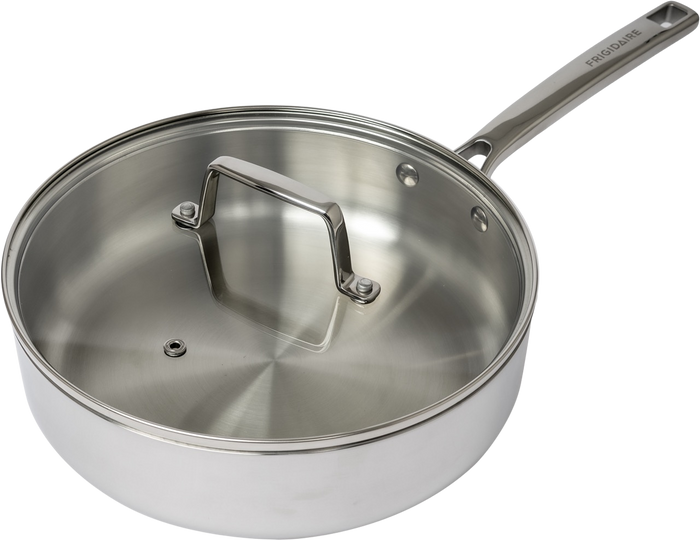 Frigidaire 3 QT Tri-Ply Stainless Steel Saute Pan with Glass Lid
