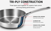 Frigidaire 3 QT Tri-Ply Stainless Steel Saute Pan with Glass Lid